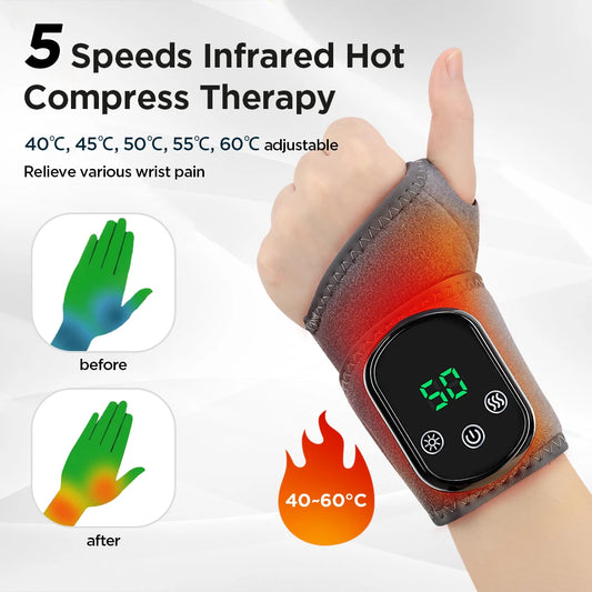 Agdoad Electric Heating Wrist Massager Wrist Brace For Pain Relief