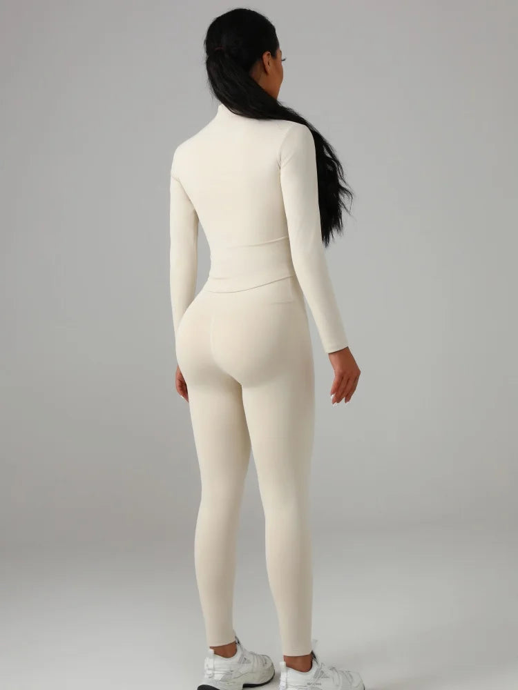Women's Yoga Set Knit Polyester Fitted Performance Workout Wear