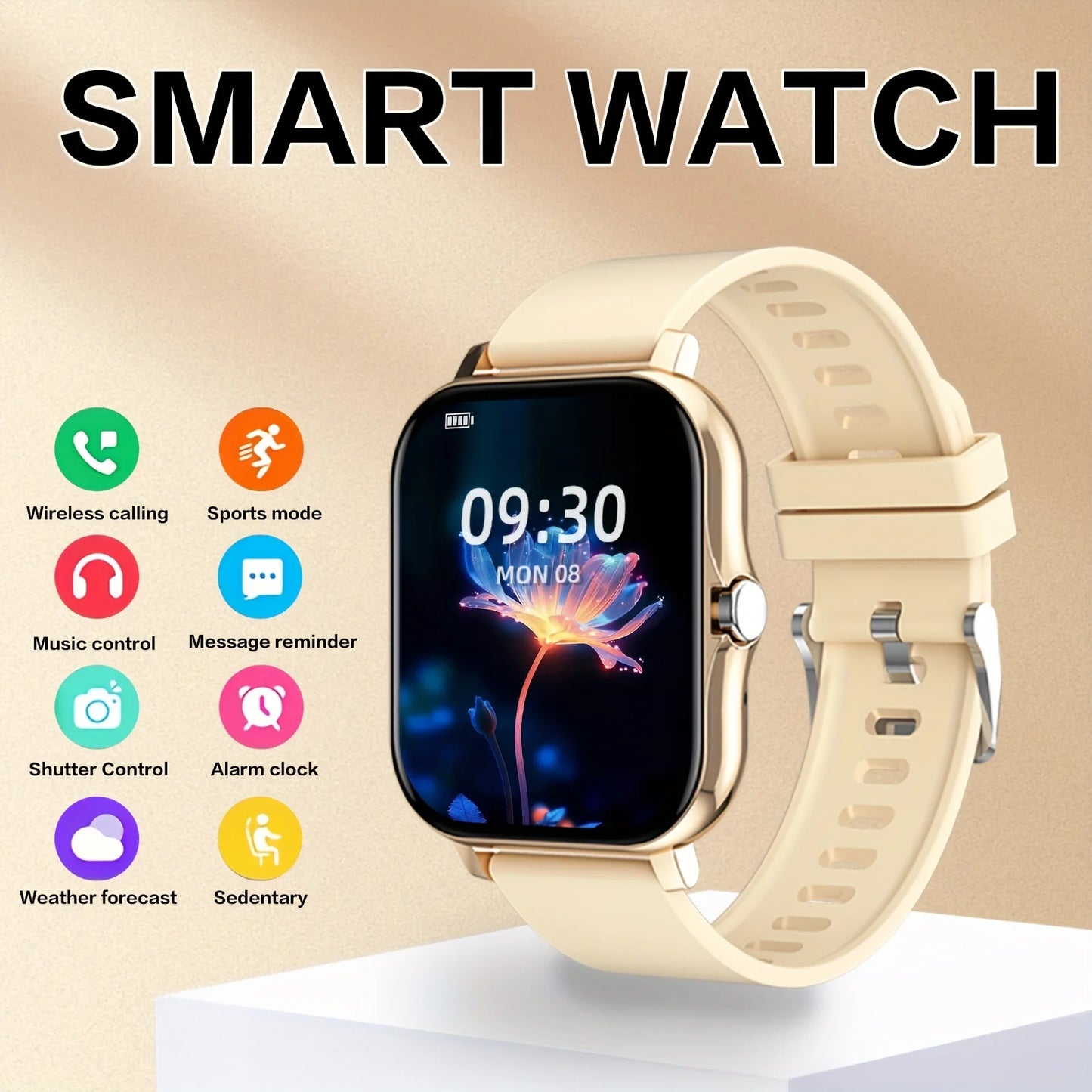 LAXASFIT Smartwatch Bluetooth Calling Heart Rate Monitor Android iOS